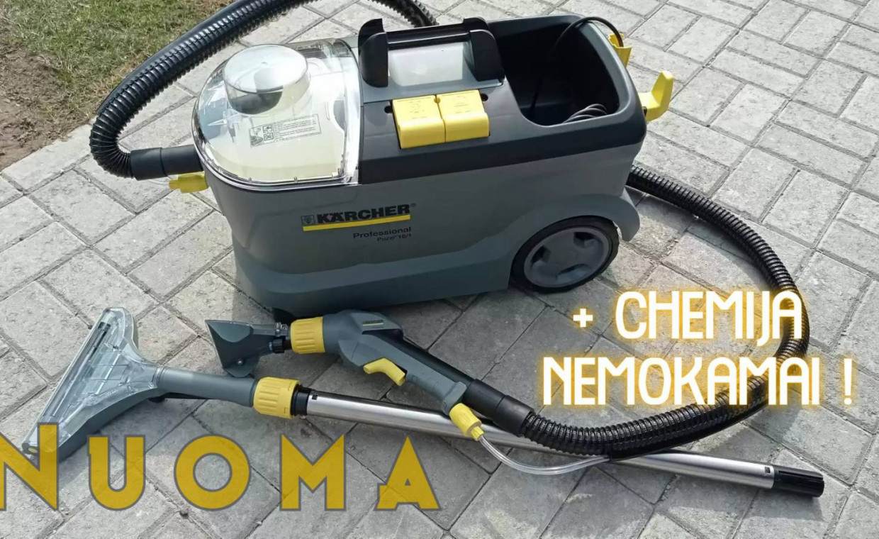 Carpet cleaners for rent, Plaunamas siurblys Karcher Puzzi 10/1 rent, Klaipėda