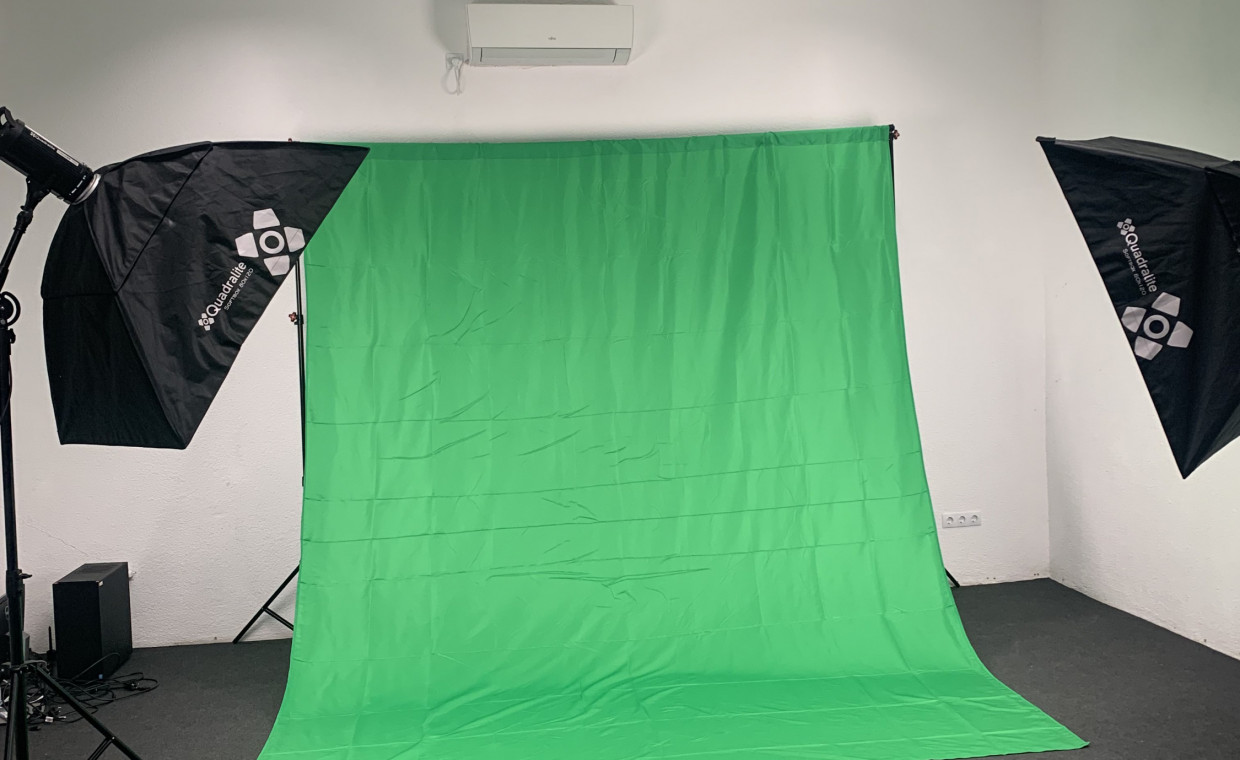 Photo studio equipment for rent, Fonų sistema fotosesijom su green screen rent, Vilnius