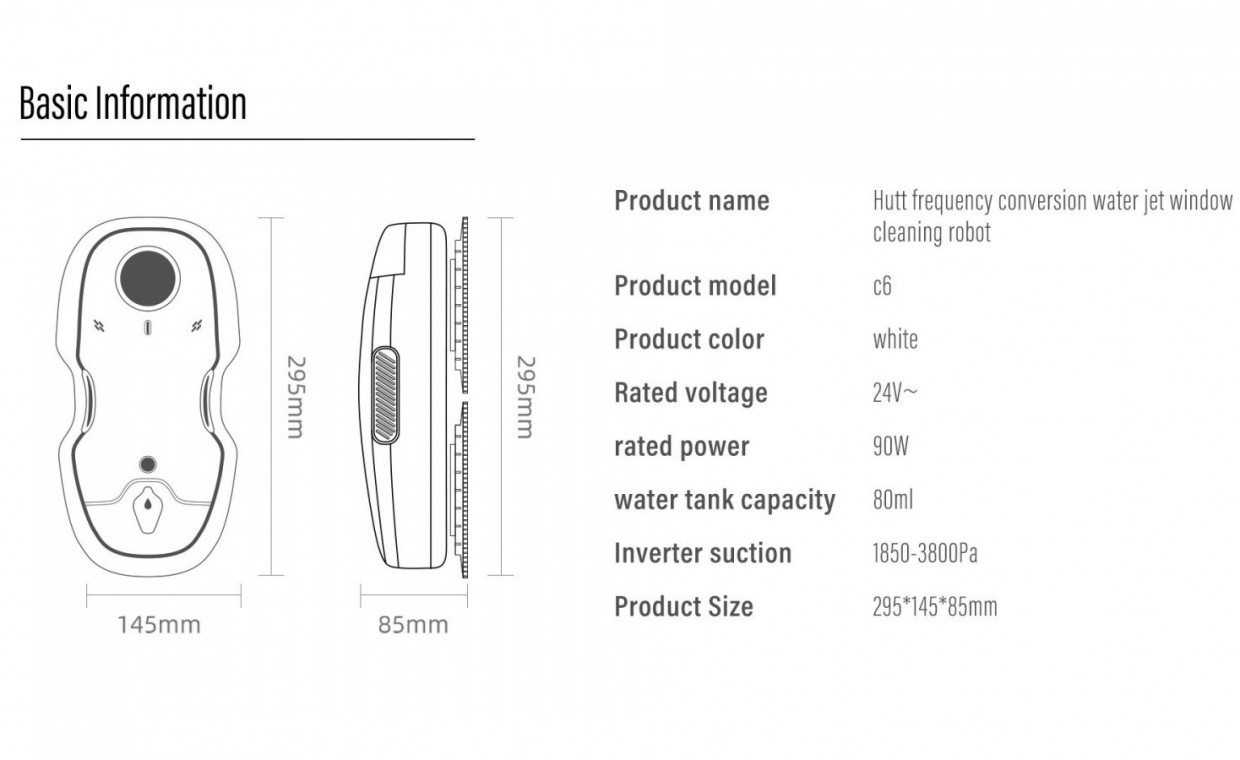 Window cleaning tools for rent, XIAOMI Hutt C6 Langų valymo robotas rent, Šiauliai