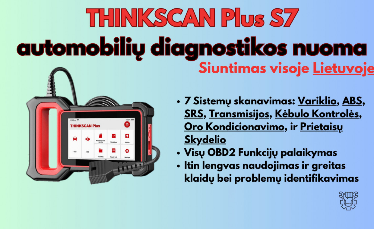 Car accessories for rent, Automobilinė Diagnostika Thinkscan S7 rent, Vilnius