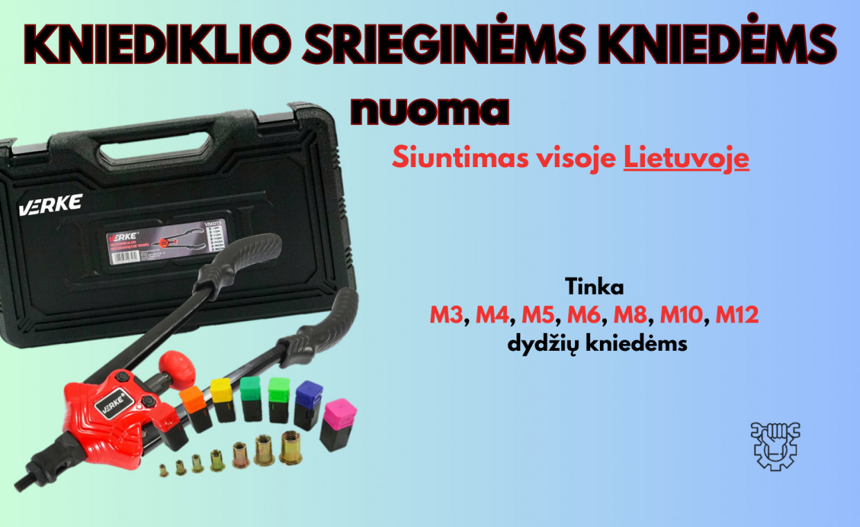 Tools for rent, Srieginis Kniediklis nuo M3 iki M12 rent, Vilnius