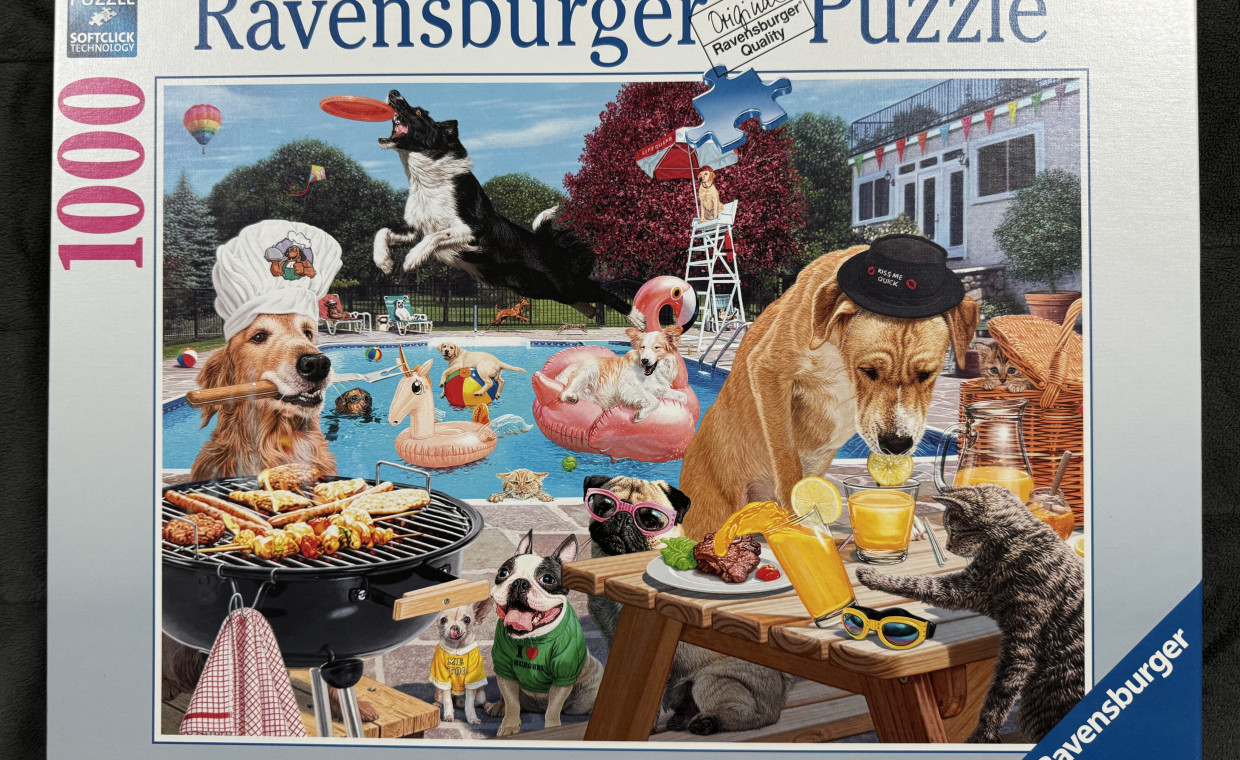 Holiday and travel items for rent, Ravensburger 1000 det. puzzle-Funny Pets rent, Klaipėda