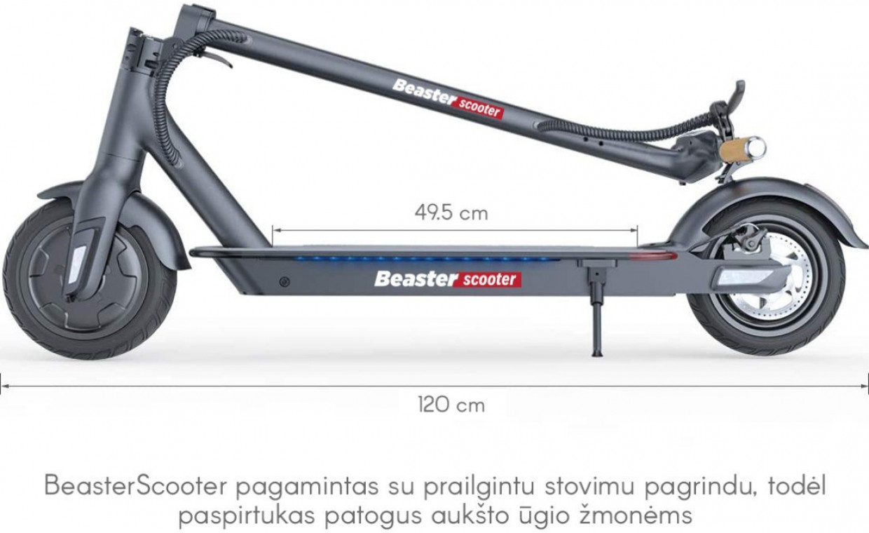 Scooters and bikes for rent, Elektrinis paspirtukas Beaster rent, Vilnius