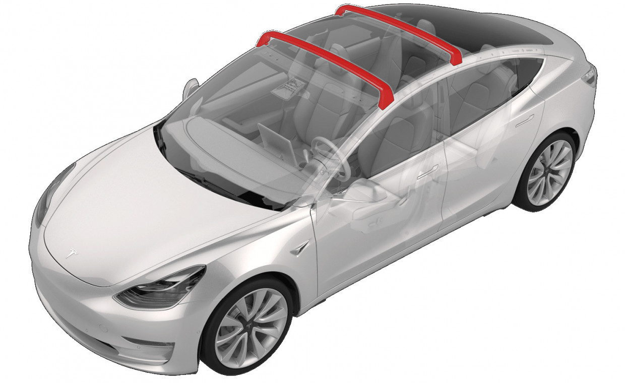 Car accessories for rent, TESLA 3 Stogo skersiniai (Roof rack) rent, Vilnius