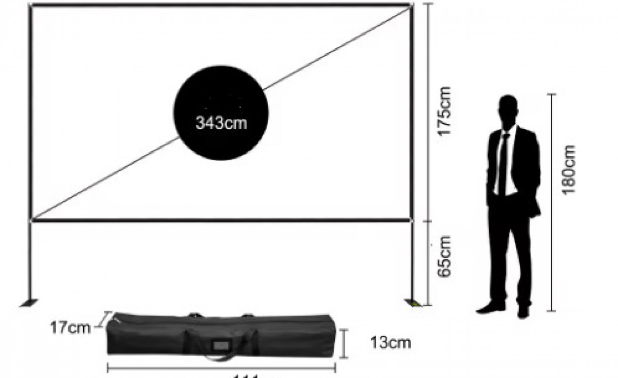 Projectors for rent, Didelis projektoriaus ekranas 135 colių rent, Vilnius