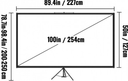 Projektoriaus ekranas 100 colių